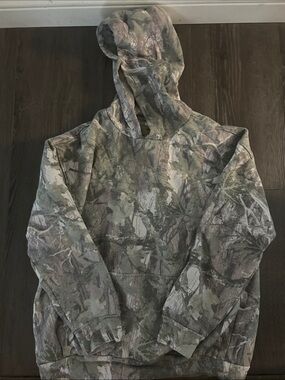 Camo Hooded Pullover Sweatshirt - Green Camouflage